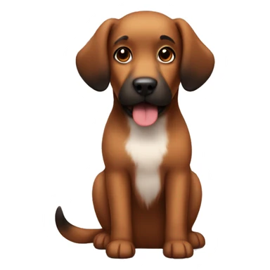 Cute Brown dog  with black long fluffy ears  sticker