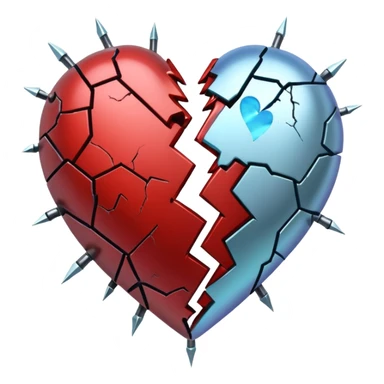 bloody broken heart for cyberpunk augmented reality overlay holographic sticker