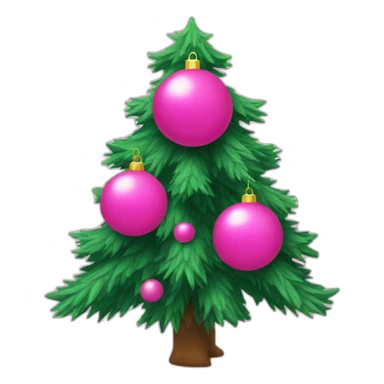 cristmas tree with pink balls sticker