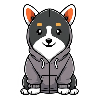 Dog wearing a hoodie  sticker