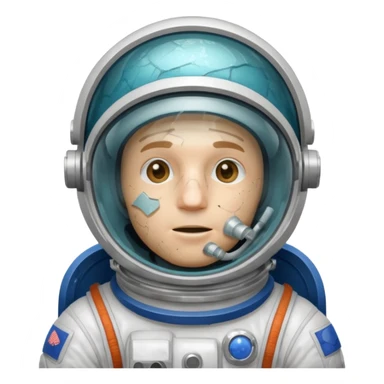 astronaut man with cracked glass helmet  sticker