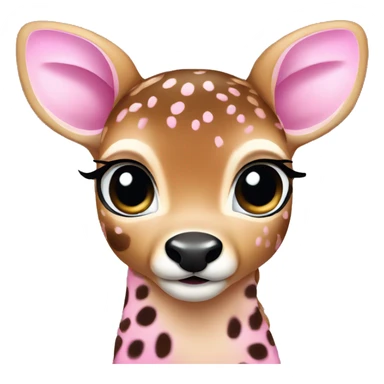 baby deer with pink cheetah print sticker