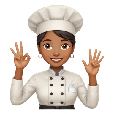 Black female chef kiss okay symbol  sticker