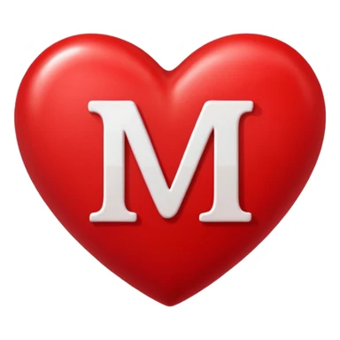 Romantic red heart with letter M sticker