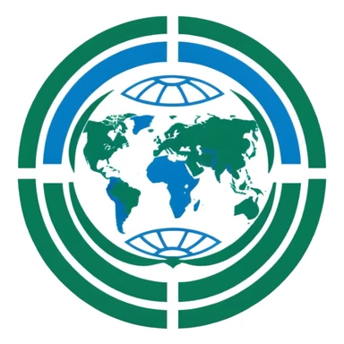 model united nations logo blue and green sticker