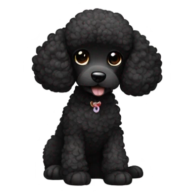 dog french poodle black  sticker