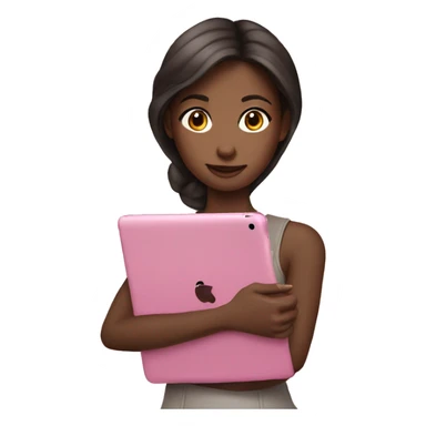 Girl and pink iPad sticker