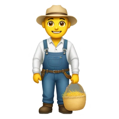 Farmer with lary name tag sticker
