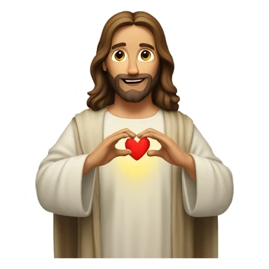 Jesus Christ making a heart sign with his hands sticker