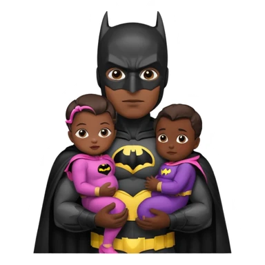 batman holding baby daughter sticker