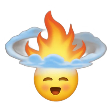 Météorite  ronde qui tombe du ciel avec du feu sur elle sticker