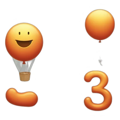 number 3 as a ballon sticker