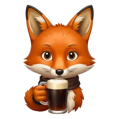 A fox drinking a Guinness  sticker