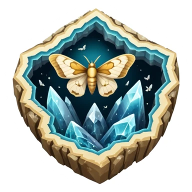 crystal geode split open with moth swarm inside sticker