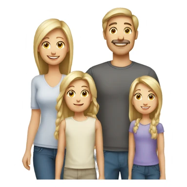 White family mother father daughter son sticker