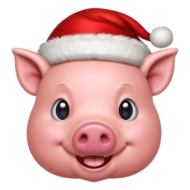 red Christmas pig sticker