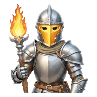 Dark souls holding a torch in hand wearing armor sticker