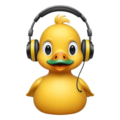 Duck listening to music sticker