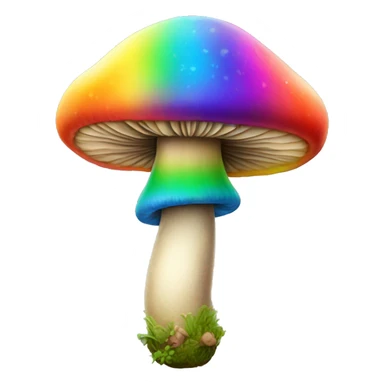 A rainbow-colored stoned mushroom, very happy sticker