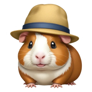 guinea pig wearing a hat sticker