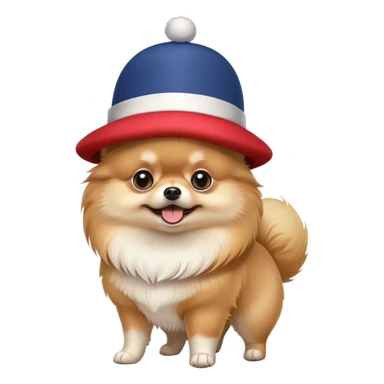 pomeranian with french hat sticker