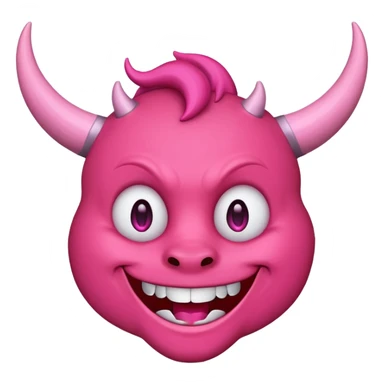 Devil emoji but pink sticker