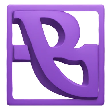 Purple letter R sticker