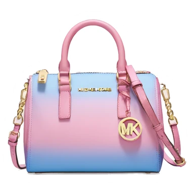 Realistic isolated pastel pink,pastel blue,bubblegum pink,and periwinkle ombre Michael Kors satchel purse.  sticker