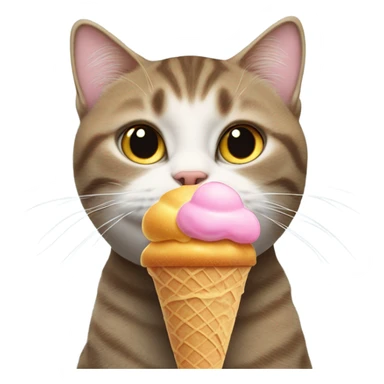 Cat with icecream on its head sticker