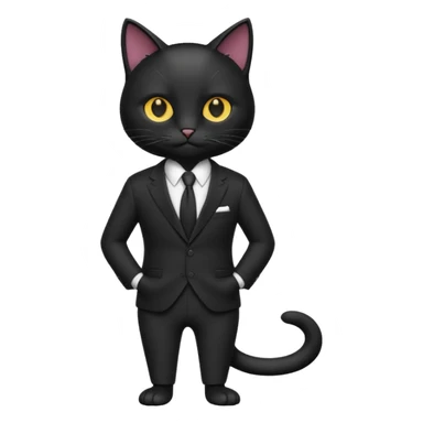 𝐛𝐥𝐚𝐜𝐤 𝐜𝐚𝐭 𝐰𝐢𝐭𝐡 𝐚 𝐬𝐮𝐢𝐭 sticker