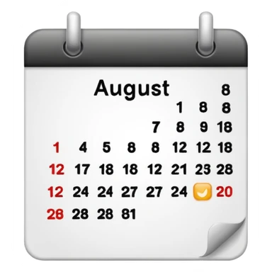 Emoji of calendar page for August 18 like📅 sticker