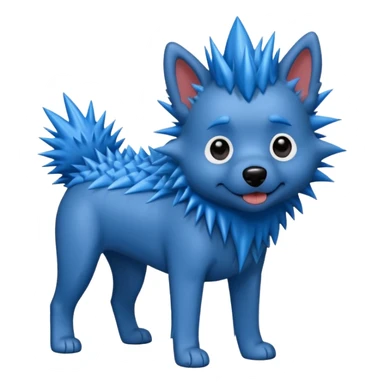 blue very spiky haired dog sticker