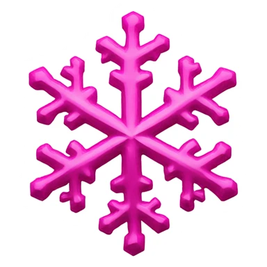 Hot pink crystallized snow flake sticker