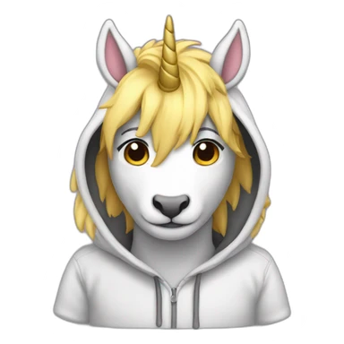 licorn black hoodie sticker