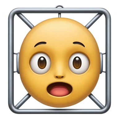 a emjoi face in a cage sticker