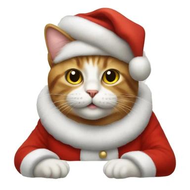 cat dressed as santa claus sticker