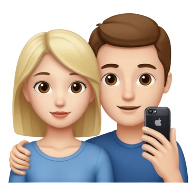 a girl and a boy posing for a selfie sticker