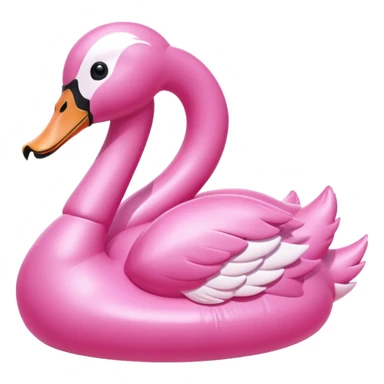 pink swan inflatable sticker