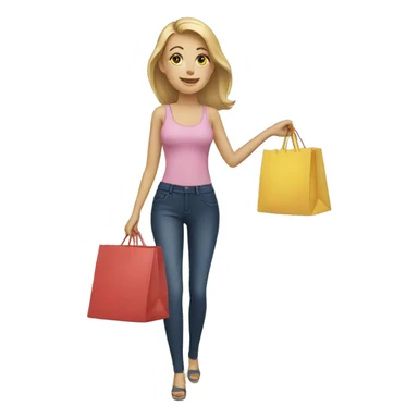 white woman buying shopping sticker