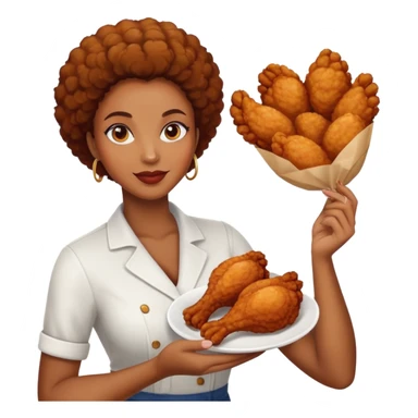 Black women holding a piece of fried chicken  sticker