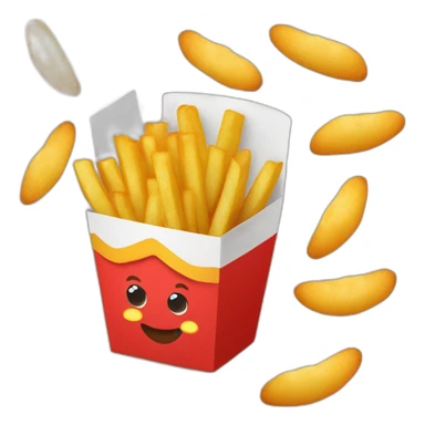 french fry box with croissants sticker