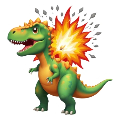 Dinosaur farting out a explosion sticker