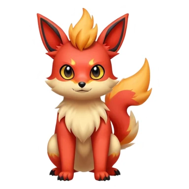 Cool cute edgy kawaii Quilava-Litten-Flareon-animal-creature-hybrid full body sticker