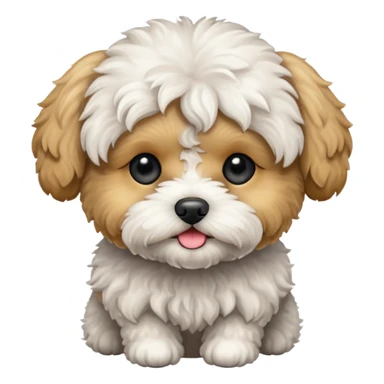 maltipoo white a little bit dirty  sticker