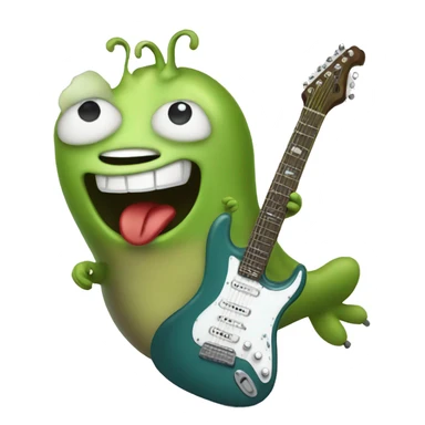 Happy slug playing electric guitar sticker