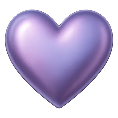 heart with a metallic lavender finish, digital illustration, no background sticker
