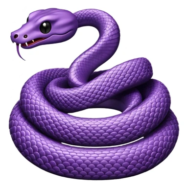 coiled purple snake with a threatening look, in the style of the spider emoji sticker