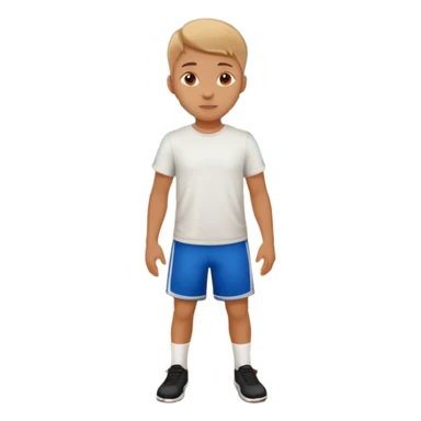white sportsman in the playground with ball, dressed in t-shirt sticker