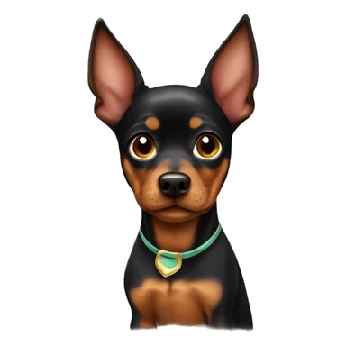 black brindle tan pinscher big ears costume sticker