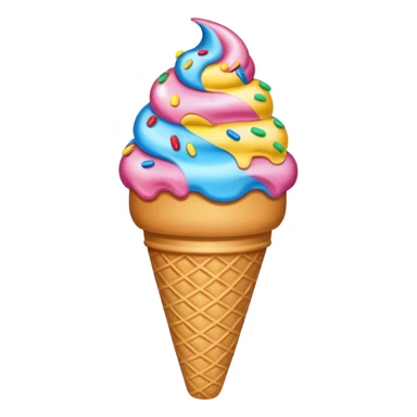 colorful ice cream cone with sprinkles sticker